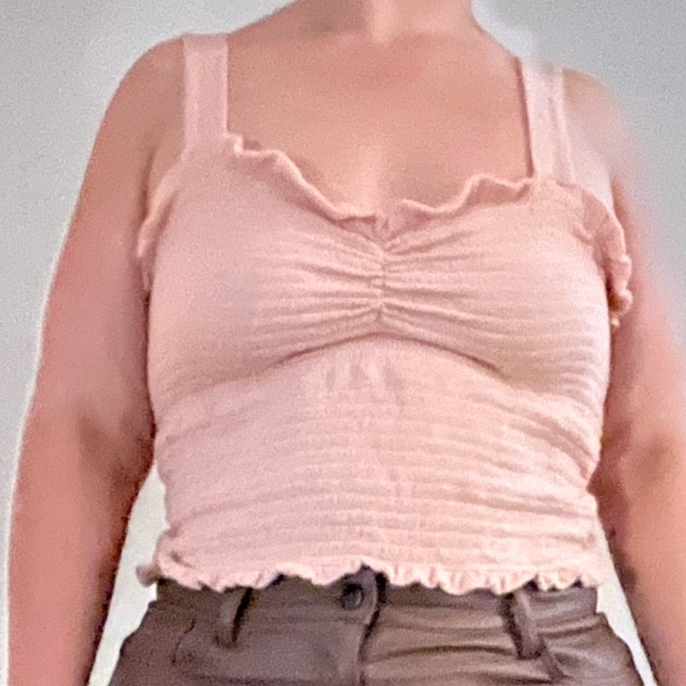 Ruffled Pink Crop Top